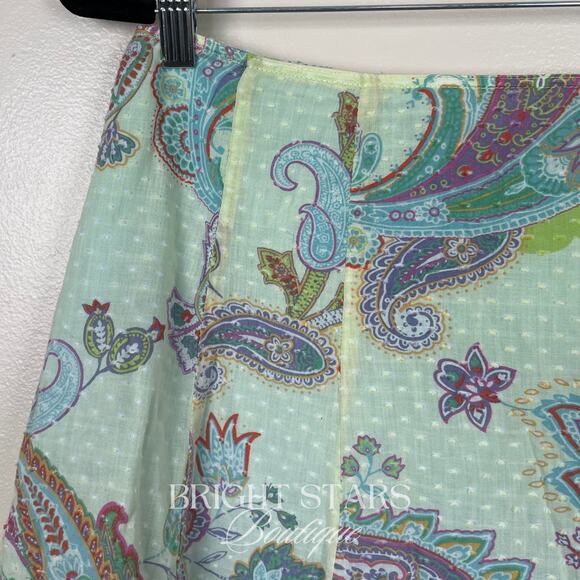 Rare Green Paisley Skirt ASO Marissa Cooper The OC Summer A-Line Colorful - Picture 8 of 9